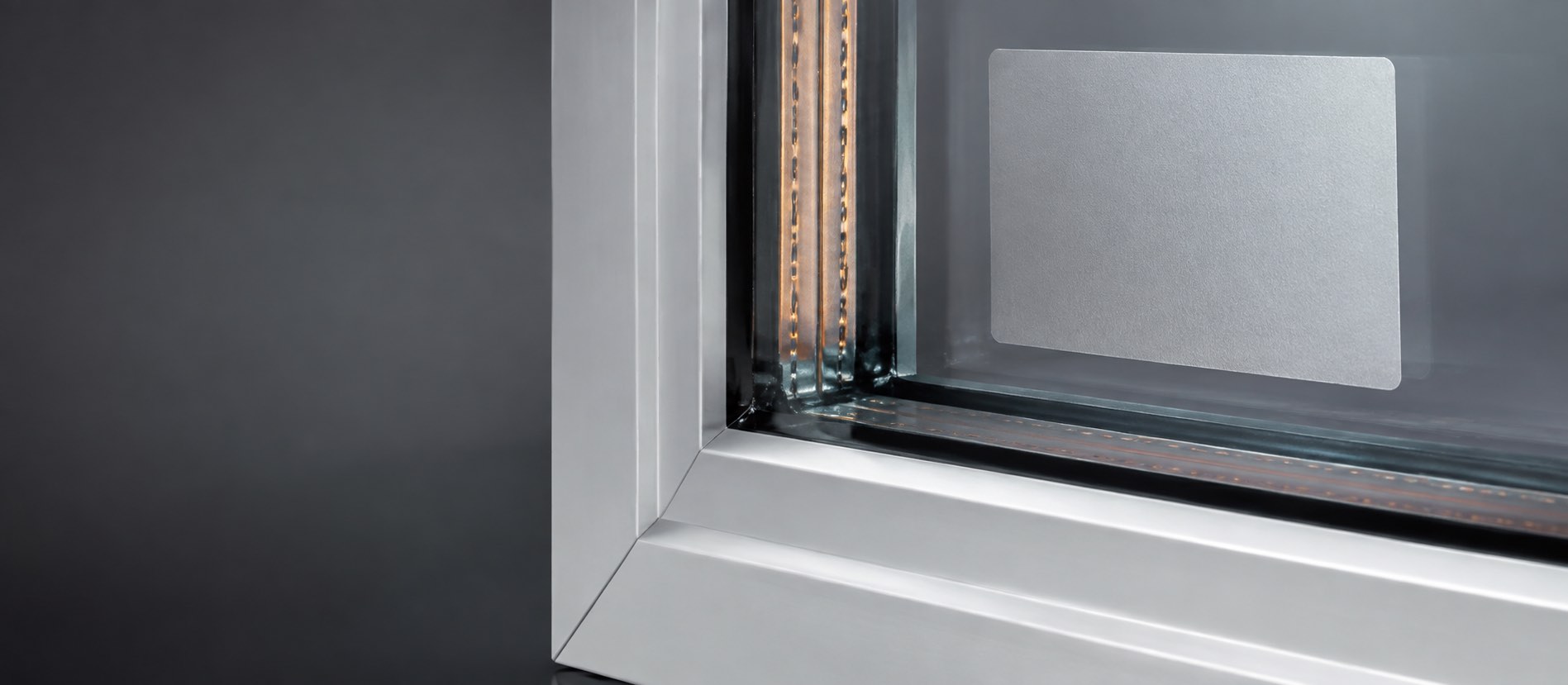 Close-up of a window performance rating label on new glazing